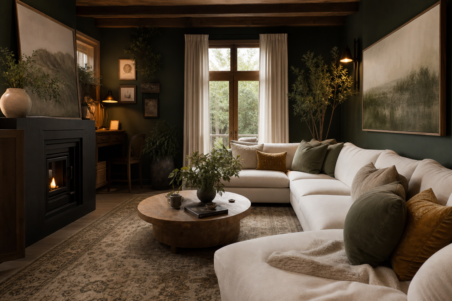 Moody creative living room